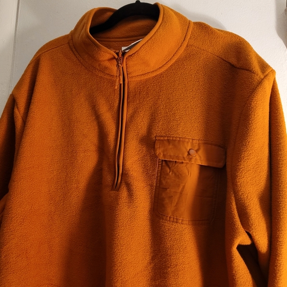 Goodfellow Quarter zip fleece XXL NWT rust orange - Picture 6 of 12